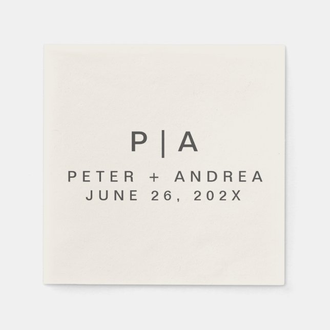 Modern Minimalist Wedding  Napkins (Front)
