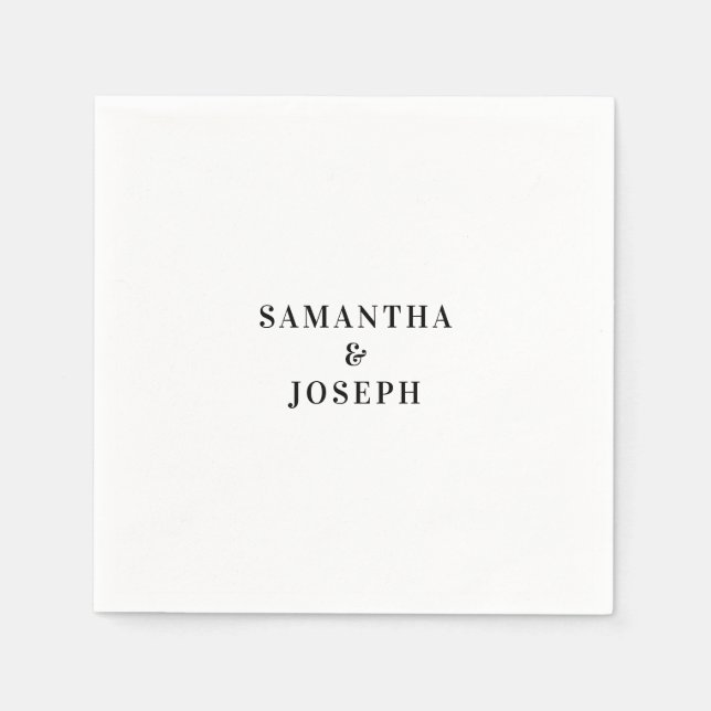 Modern Minimalist Wedding Napkins (Front)