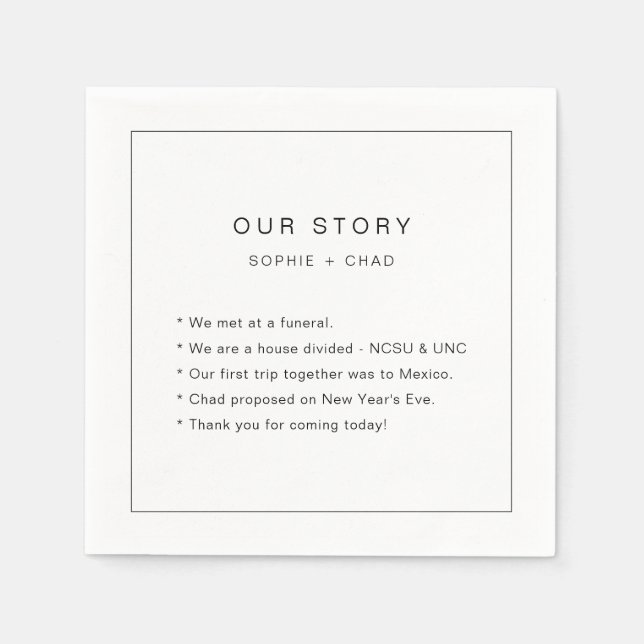 Modern Minimalist Wedding Napkins (Front)