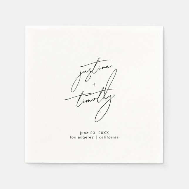 Modern Minimalist Wedding Napkins (Front)