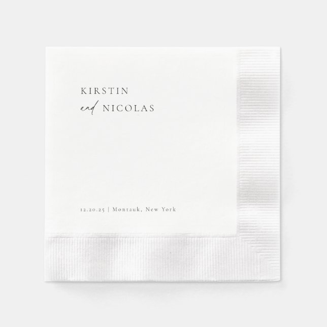 Modern Minimalist Wedding Napkins (Front)