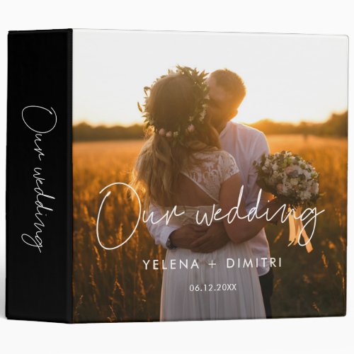 Modern minimalist wedding photo album binder