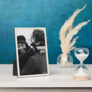 Modern Minimalist Wedding Photo and Date Elegant  Plaque