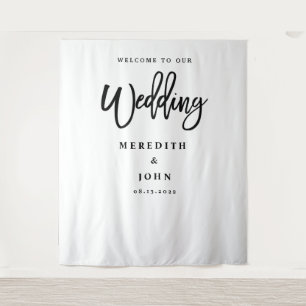 Modern Minimalist Wedding Photo Booth Backdrop