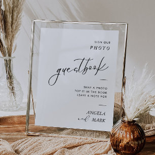 Modern Minimalist Wedding Photo Guestbook Sign