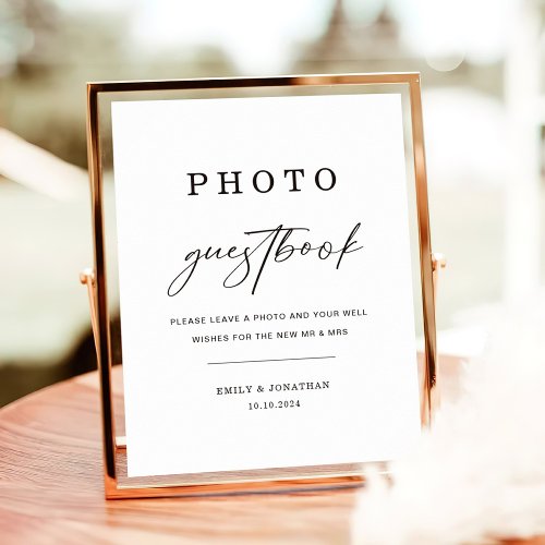 Modern Minimalist Wedding Photo Guestbook Sign
