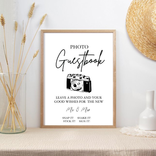 Modern Minimalist Wedding Photo Guestbook Sign (Creator Uploaded)