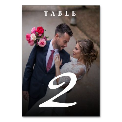 Modern Minimalist Wedding Photo Table Number