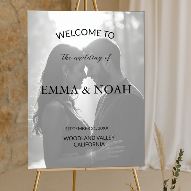 Modern Minimalist  Wedding Photo Welcome Sign (Creator Uploaded)