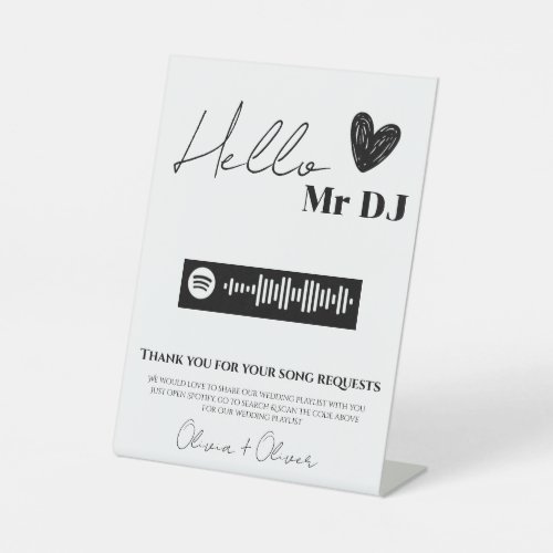 Modern minimalist wedding playlist sign