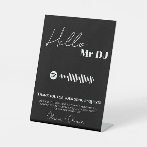 Modern minimalist wedding playlist sign