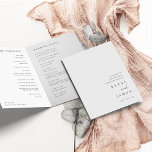 Modern Minimalist Wedding Program<br><div class="desc">Designed to match our Inline wedding invitations. A beautiful typography based design with a minimalist feel,  featuring modern soft black handwritten script and classic serif lettering. Personalize this folded wedding program with your ceremony details and wedding party,  and add additional custom text to the back.</div>