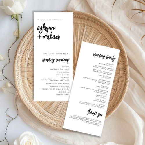 Modern Minimalist Wedding Program