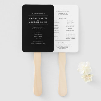 Modern Minimalist Wedding Program Hand Fan