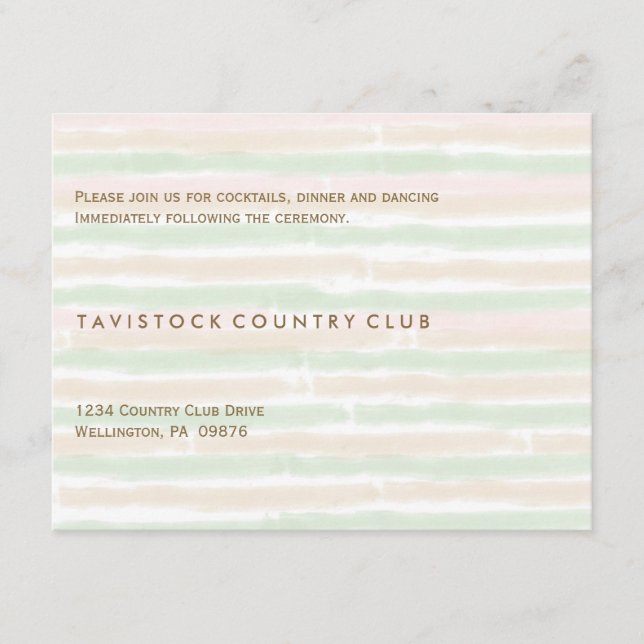 Modern Minimalist Wedding Reception Card (Front)