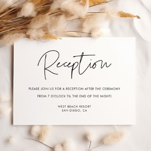 Modern minimalist wedding reception card