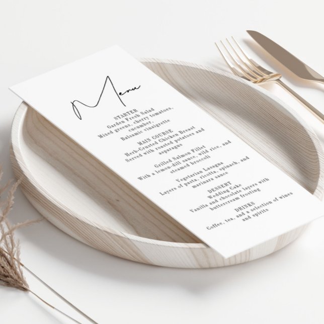 Modern Minimalist Wedding Reception Menu (Creator Uploaded)