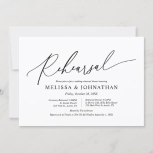 Modern Minimalist, Wedding Rehearsal and Dinner In Invitation