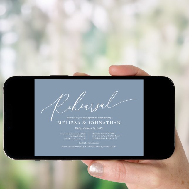 Modern Minimalist, Wedding Rehearsal and Dinner In Invitation (Front Digital)