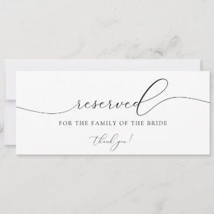 Modern Minimalist Wedding Reserved Chair Tag Invitation