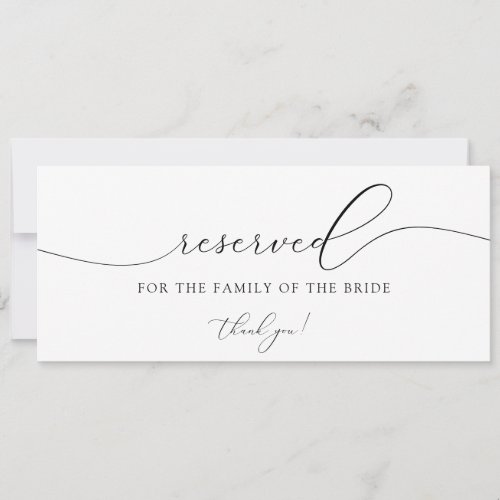 Modern Minimalist Wedding Reserved Chair Tag Invitation