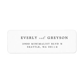 Modern Minimalist Wedding Return Address Label