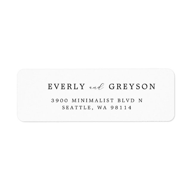 Modern Minimalist Wedding Return Address Label (Front)