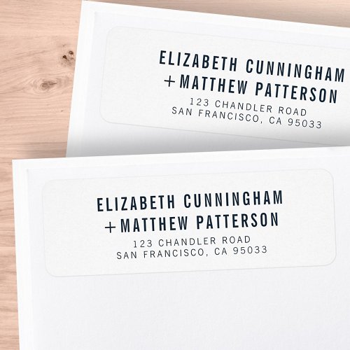 Modern  Minimalist Wedding Return Address Label