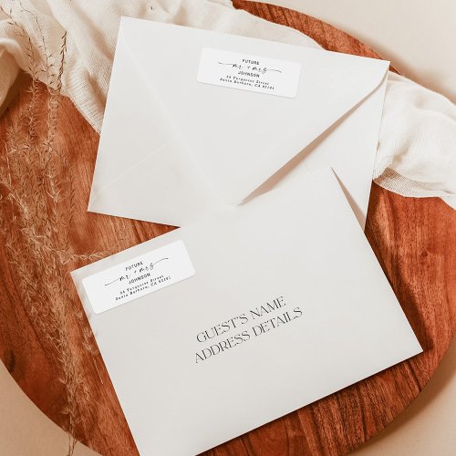 Modern Minimalist Wedding Return Address Label