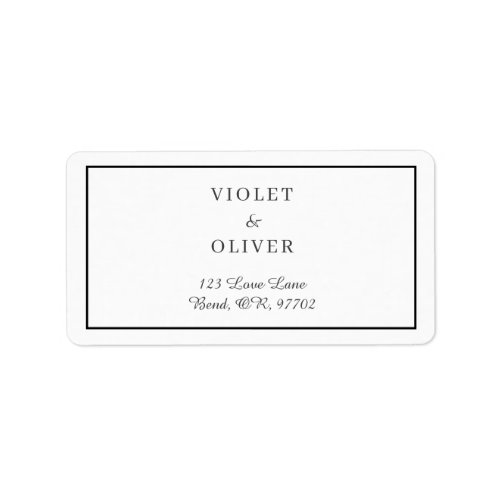 Modern Minimalist Wedding Return Address Label v2