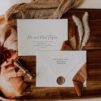 Modern Minimalist Wedding Return Address  Self-inking Stamp