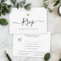 Modern Minimalist Wedding RSVP + 4 dinner choices