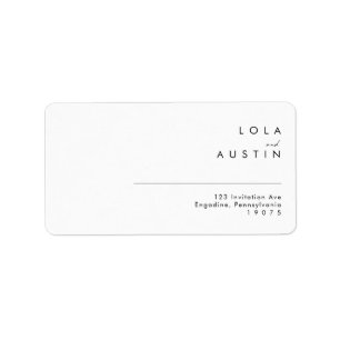 Modern Minimalist Wedding RSVP Address Labels