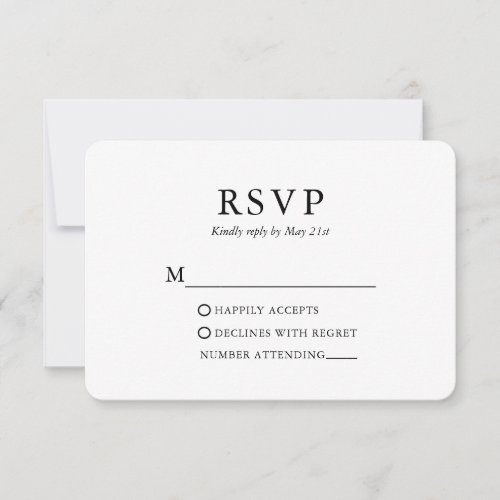 Modern Minimalist Wedding RSVP Card