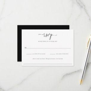 Modern Minimalist Wedding RSVP Card