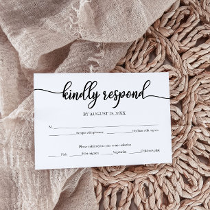Modern Minimalist Wedding RSVP Card