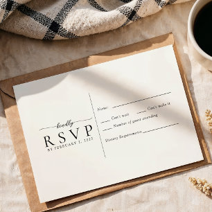 Modern Minimalist Wedding RSVP Card