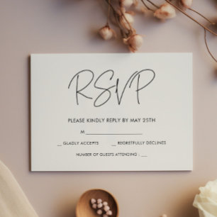 Modern minimalist wedding RSVP card