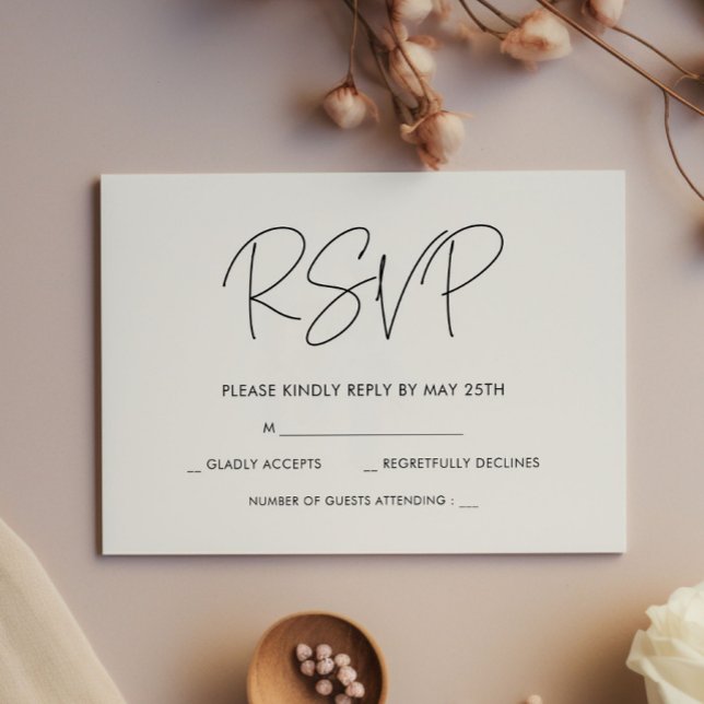 Modern minimalist wedding RSVP card (Creator Uploaded)