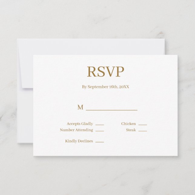Modern Minimalist Wedding RSVP Card (Front)
