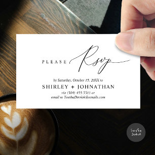 Modern Minimalist Wedding RSVP Enclosure Card