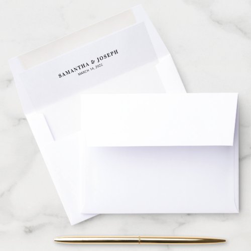 Modern Minimalist Wedding RSVP Envelope Liner