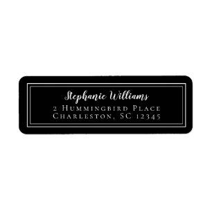 Modern Minimalist Wedding RSVP Simple Black White Label