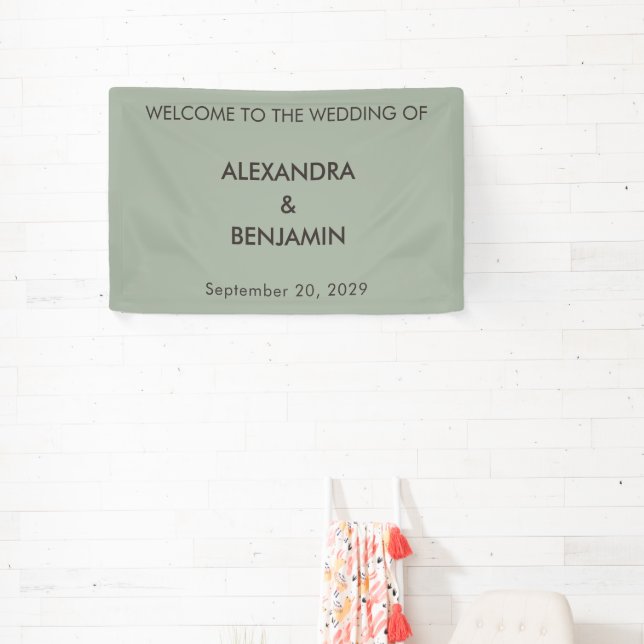 Modern Minimalist Wedding | Sage Green Banner (Insitu)