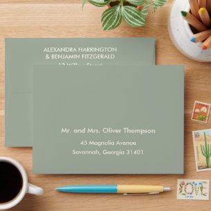 Modern Minimalist Wedding   Sage Green Timeless  Envelope