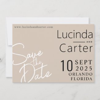 Modern, minimalist wedding Save the Date card