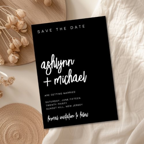 Modern Minimalist Wedding Save The Date Invitation
