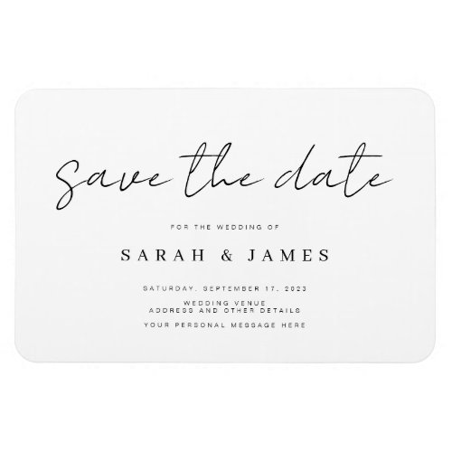 Modern Minimalist Wedding Save the Date Invitation Magnet