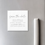 Modern Minimalist Wedding Save the Date Invitation Magnet<br><div class="desc">A simple modern save the date magnet. Personalize this minimalist black and white design to have your personal details and message.</div>