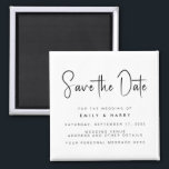 Modern Minimalist Wedding Save the Date Magnet<br><div class="desc">A simple modern save the date magnet. Personalize this minimalist black and white design to have your personal details and message. Features script calligraphy typography and faux glitter image background.</div>